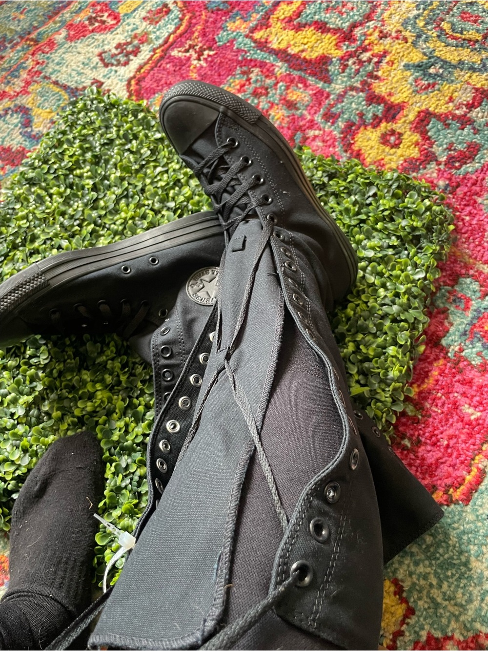 Women’s Black High-Top Canvas Sneakers